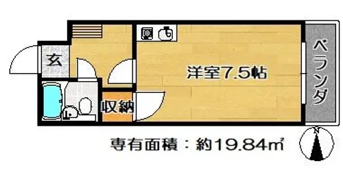 ジョイフルFortune【202号室】の間取り