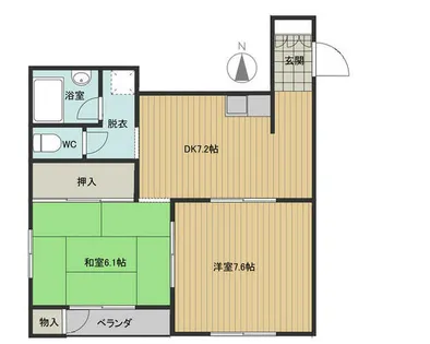 花城アパート【205号室】の間取り