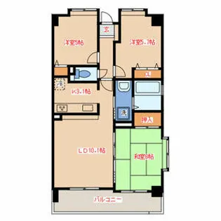 シュロスブルーメ大濠【2階】の間取り