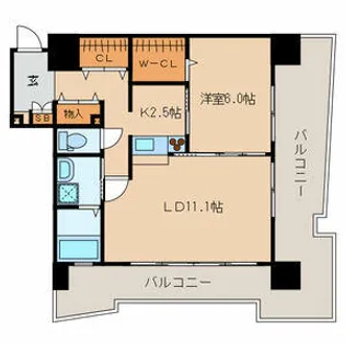 サンシャイン プリンセス 北九州【5階】の間取り