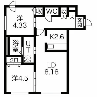 エヴァ麻生【401号室】の間取り
