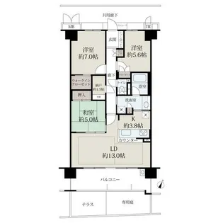 ローレルスクエア白庭台Ⅱ 3番館【3階】の間取り