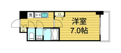 ソルテラスOSAKA緑橋クレアスト【11階】の間取り