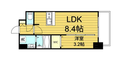 ソルテラスOSAKA緑橋クレアスト【13階】の間取り