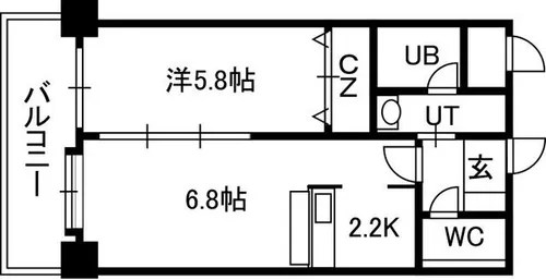 PRIME URBAN北3条通【6階】の間取り