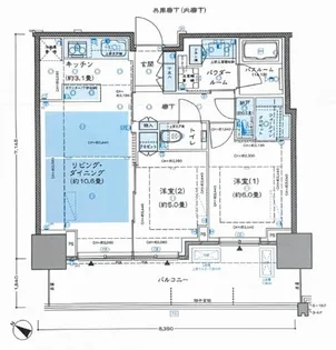 ベイシティタワ-ズ神戸EAST【13階】の間取り