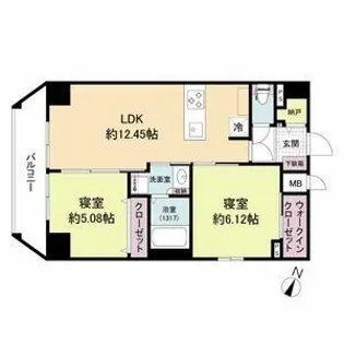 Live Flat六甲桜口【0703号室】の間取り