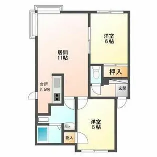 エトワール北都【101号室】の間取り