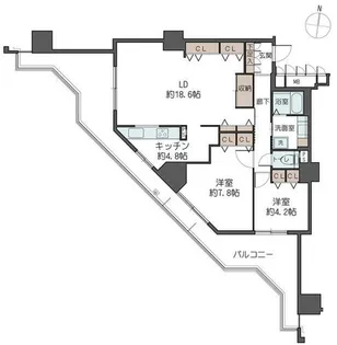 イーストコート8番街1番館【21階】の間取り