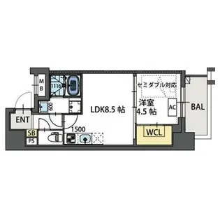 ラ・フォルム天満橋EAST【4階】の間取り