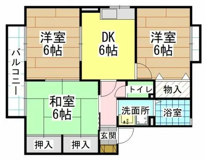 セジュールK C棟【202号室】の間取り