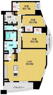 アルス東芦屋町【4階】の間取り