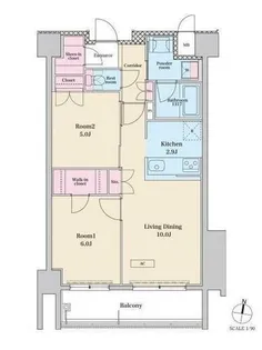 RJRプレシア六本松【203号室】の間取り