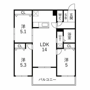 メニーズコート栄南プレミア【4階】の間取り