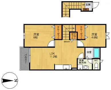 ソレアードヴィラ【203号室】の間取り