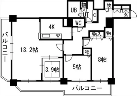知事公館前タワーレジデンス【11階】の間取り