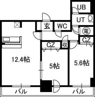 アルファタワー札幌南4条【1202号室】の間取り