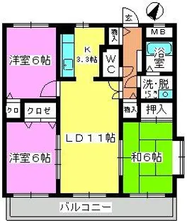 コンフォート博多南【3階】の間取り