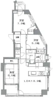 じょうてつドエル・アイム中央図書館【8階】の間取り