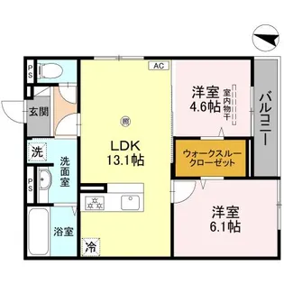 ナティ サウス【203号室】の間取り