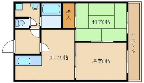 レインボーコートパートⅠ【201号室】の間取り
