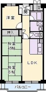 日商岩井第6緑地公園マンション【403号室】の間取り