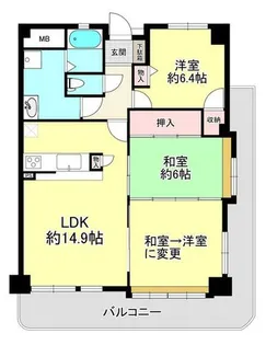 ふぁみーゆ堺【5階】の間取り