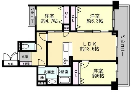 ステイツ千里山・南が丘【2階】の間取り