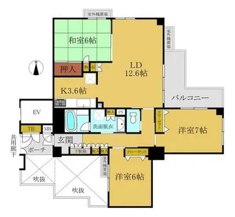 レフィナード嵐山【5階】の間取り