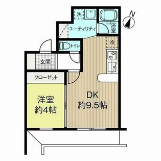 カピテーヌ円山【00203号室】の間取り