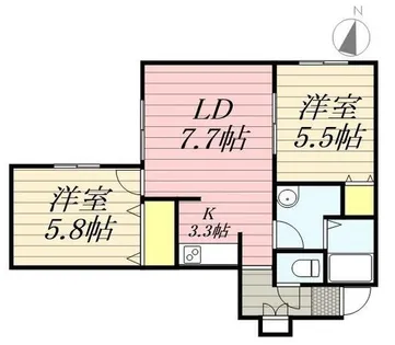 メゾンクー・ドゥ・クール【0402号室】の間取り
