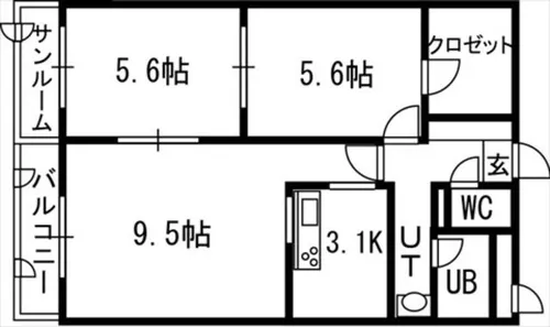 セリエ本通【4階】の間取り