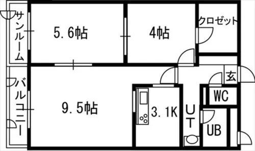 セリエ本通【2階】の間取り