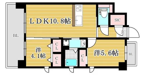 アルファシオベイス博多【1101号室】の間取り