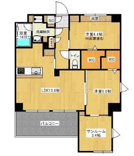 パンセス大橋【5階】の間取り