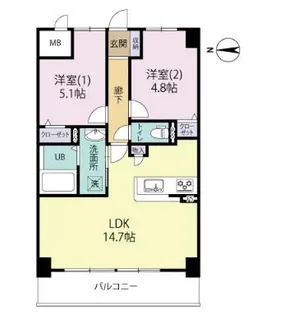 エルグランド博多の杜【1階】の間取り