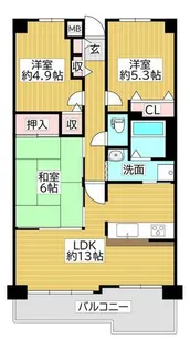 ルモン泉大津【4階】の間取り