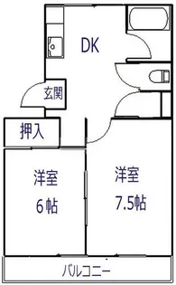 アサヒコーポラス【C3号室】の間取り