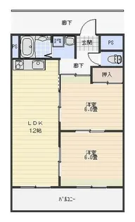 みどりハイツつつじ【202号室】の間取り