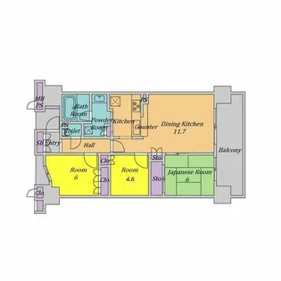 アップルガーデン茨木【13階】の間取り