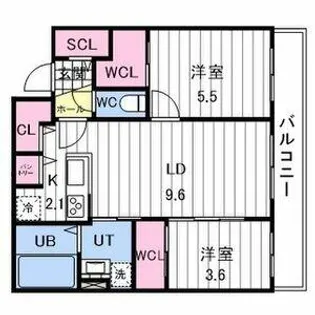 AORIO北大前【2階】の間取り