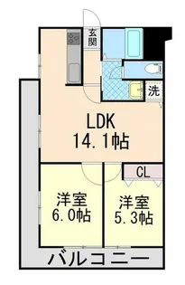 シャトード本山 301号室【3階】の間取り