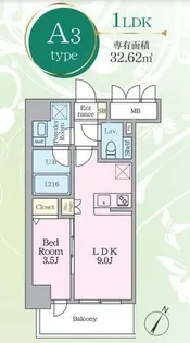 パヴァナジオーネ寺町通り【507号室】の間取り
