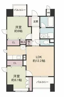 レジディア天神南【13階】の間取り