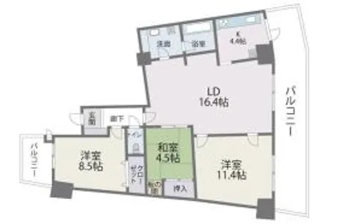 アイランドシティ・インフィニガーデンイースト棟【2階】の間取り