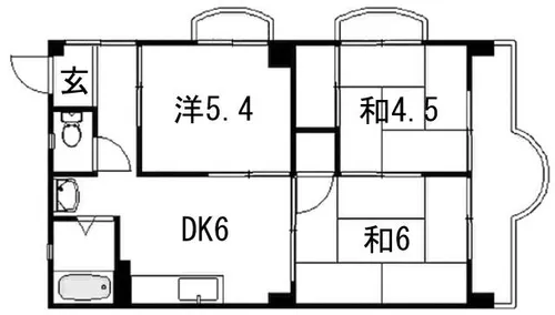 明不マンション太寺【301号室】の間取り