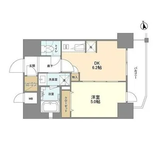 エステムコート北堀江Ⅱ【0701号室】の間取り