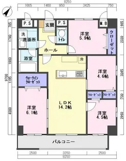 Prendre平尾駅前【301号室】の間取り