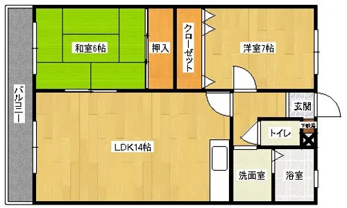 エル・スール小原川Ⅰ番館【1階】の間取り