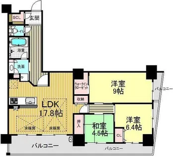 レジェ南草津【8階】の間取り